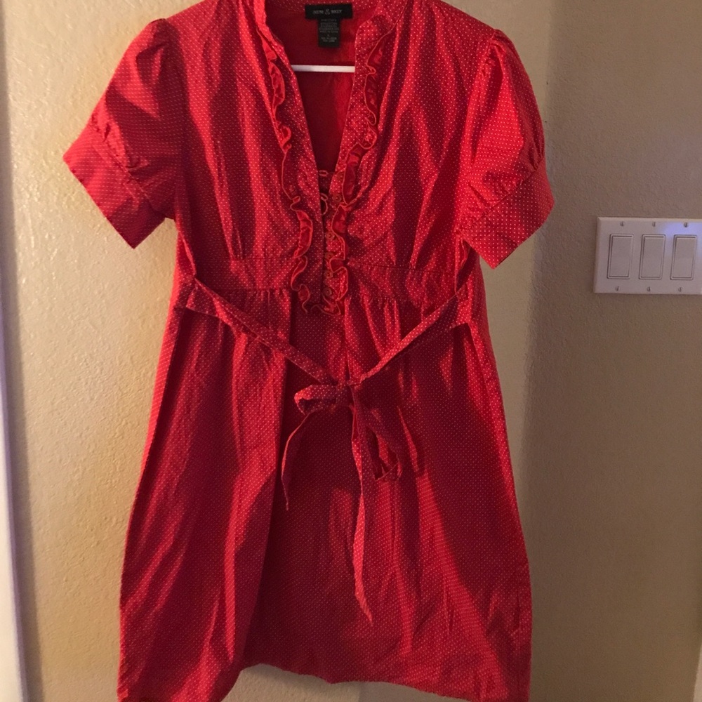 Red polka dot dress